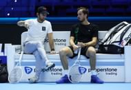 Gilles Cervara (left) and Daniil Medvedev (right) at the 2023 Nitto ATP Finals (Source: Getty)